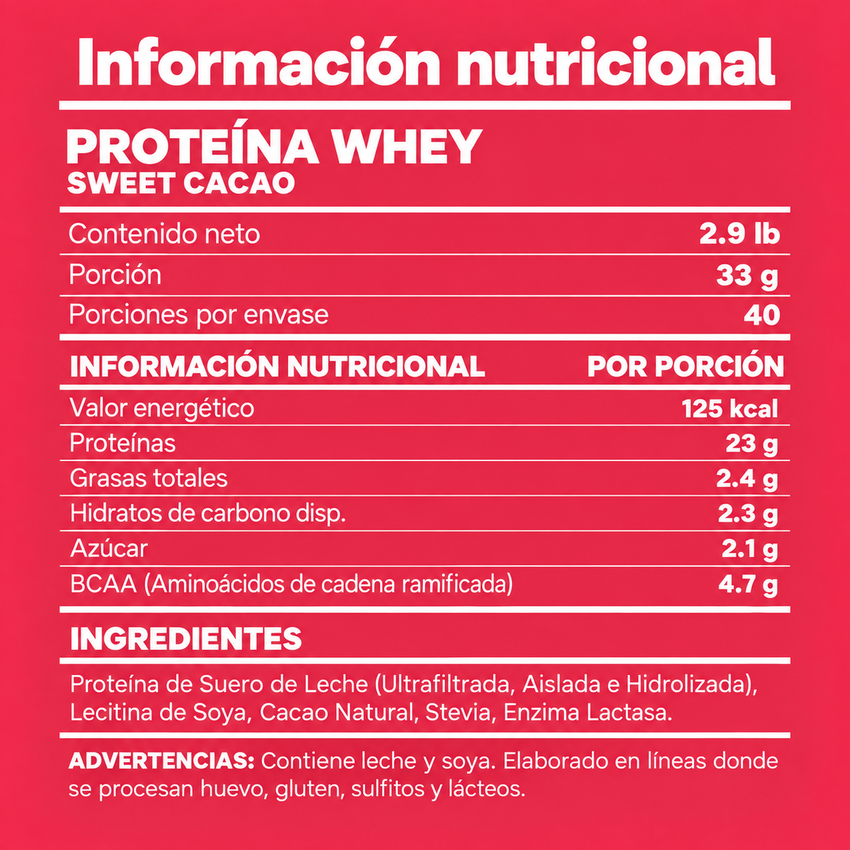 Proteína Whey Sweet Cacao 2.9 lb