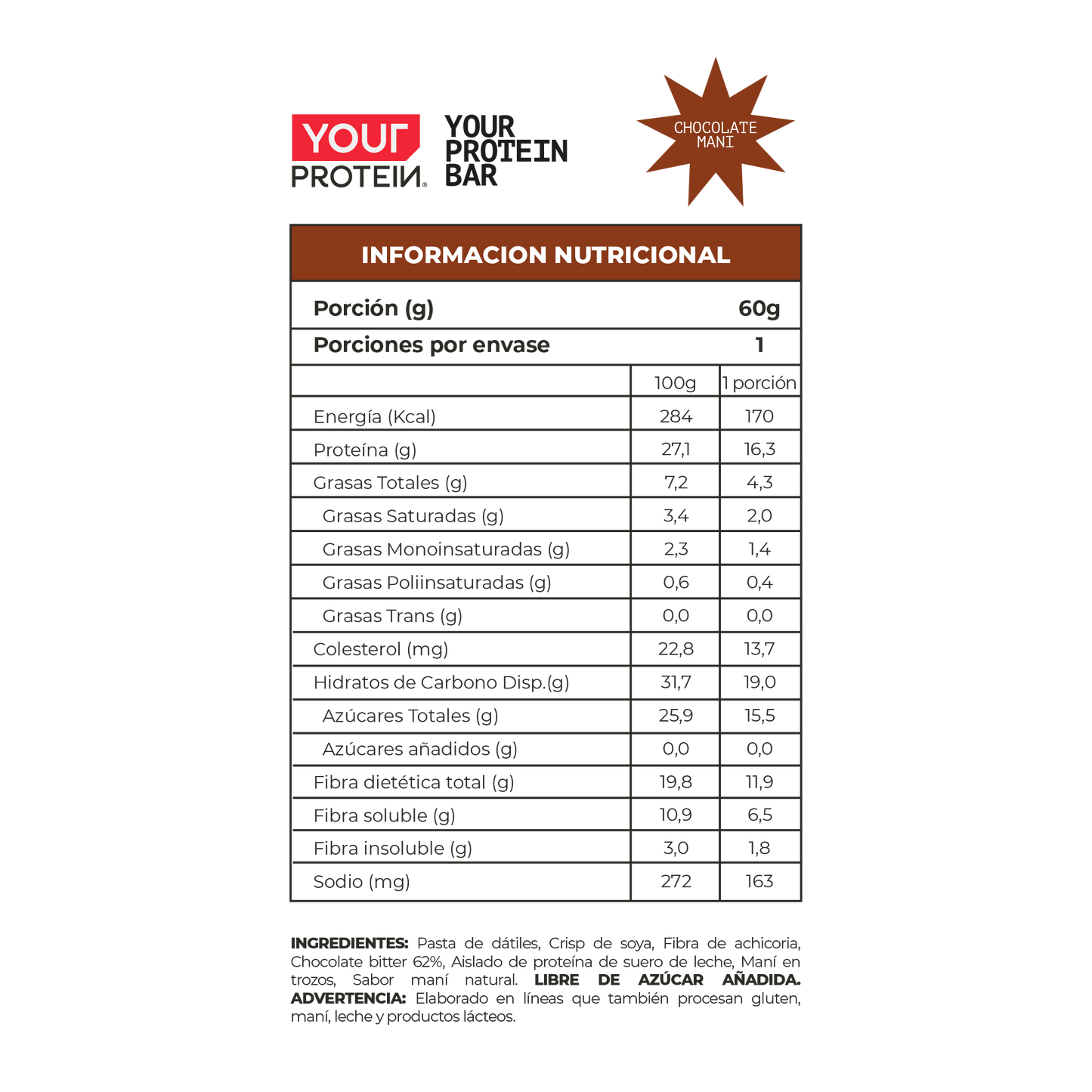 PACK DISPLAY DE 16 BARRITAS PROTEINA WHEY CHOCOLATE MANI
