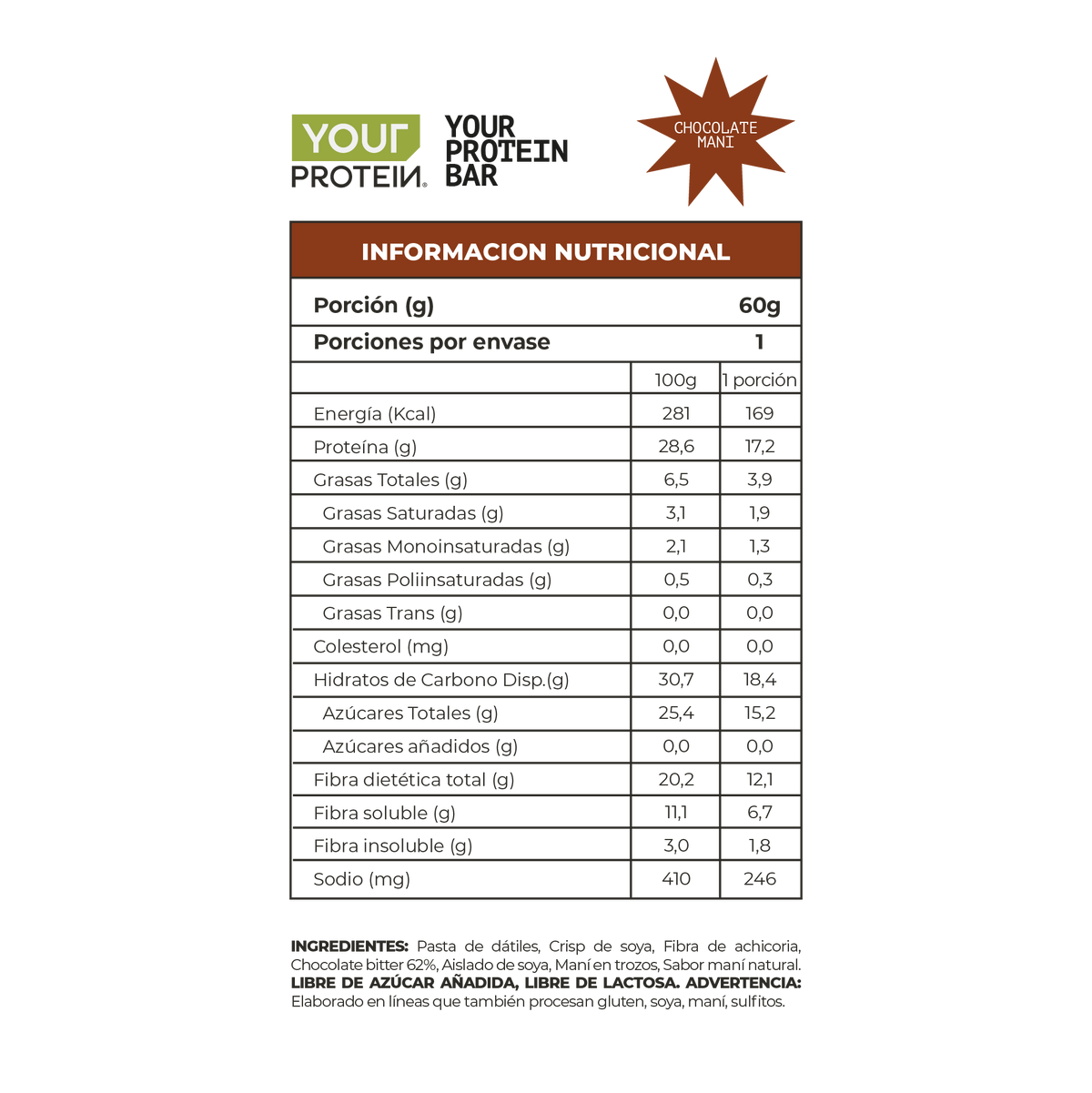 PACK DISPLAY DE 16 BARRITAS PROTEINA VEGAN CHOCOLATE MANI