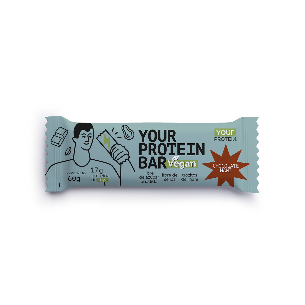 PACK DISPLAY DE 16 BARRITAS PROTEINA VEGAN CHOCOLATE MANI