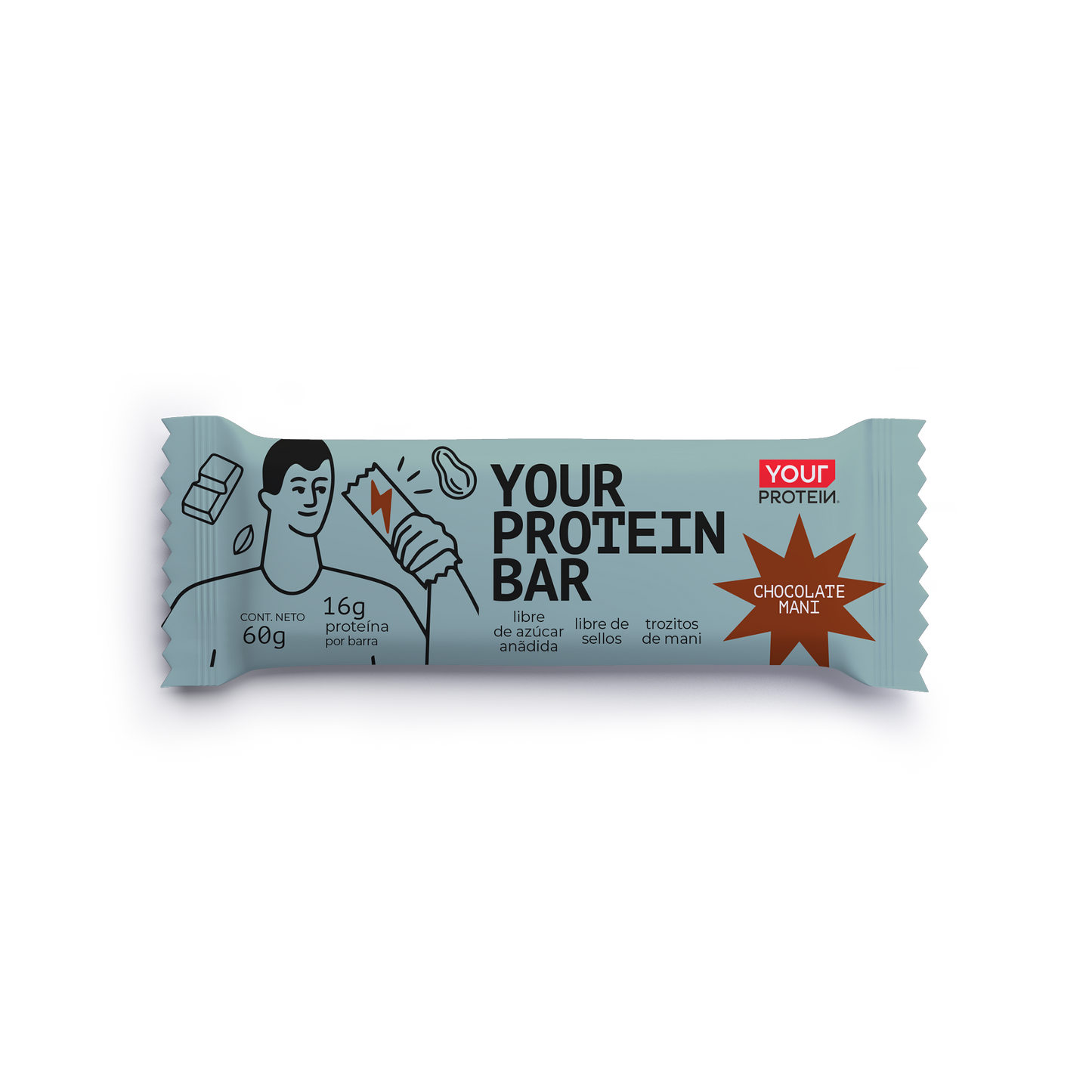 PACK DISPLAY DE 16 BARRITAS PROTEINA WHEY CHOCOLATE MANI