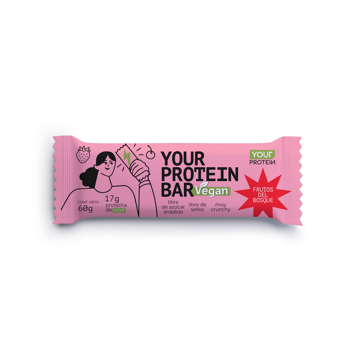 PACK DISPLAY DE 16 BARRITAS PROTEINA VEGAN FRUTOS DEL BOSQUE