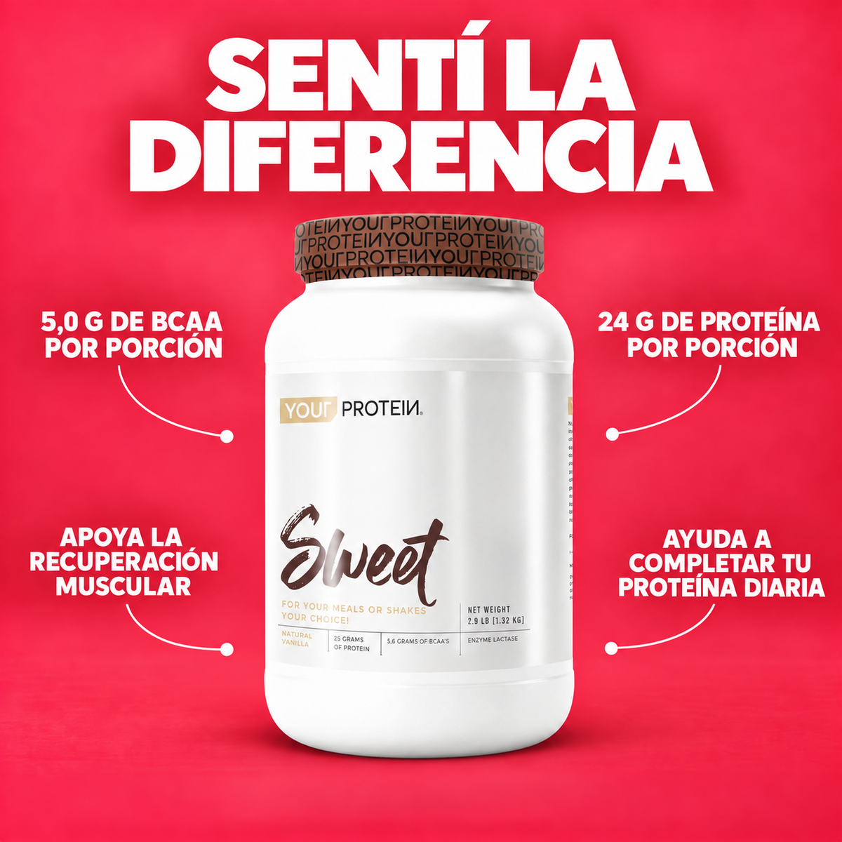 Proteína Whey Sweet Vainilla 2.9 lb