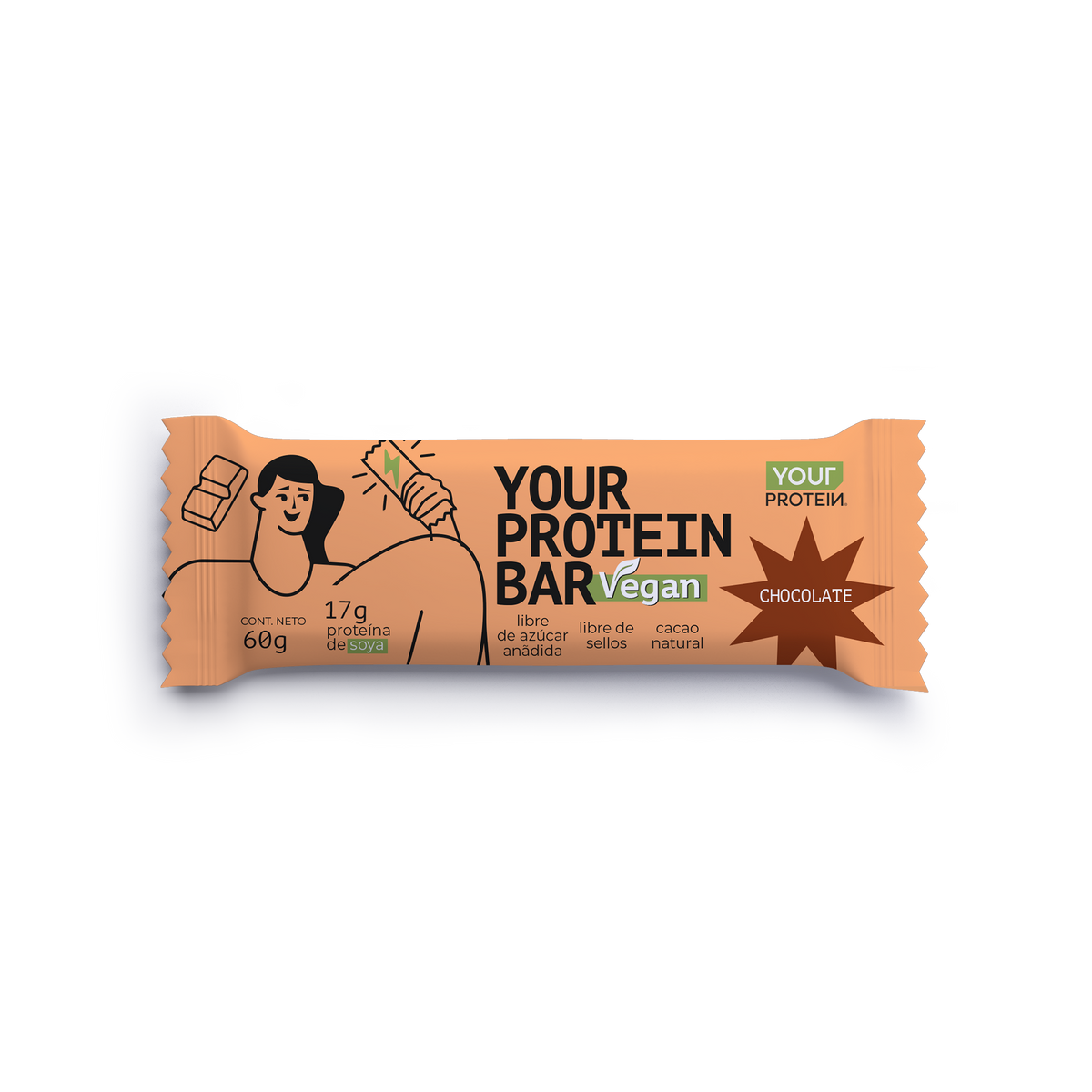PACK DISPLAY DE 16 BARRITAS PROTEINA VEGAN CHOCOLATE