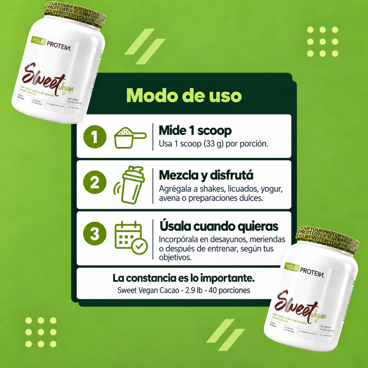 Proteína Vegan Sweet Cacao 2.9 lb