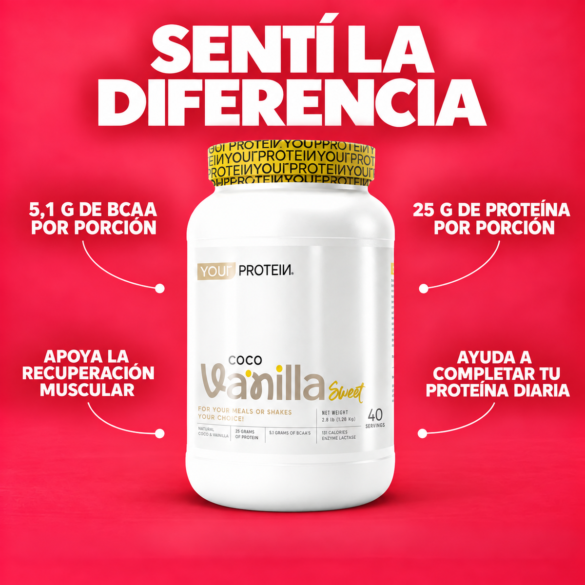 Proteína Whey Sweet Coco Vainilla 2.8 lb