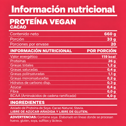 Proteína Vegan Sweet Cacao Refill 1.4 lb
