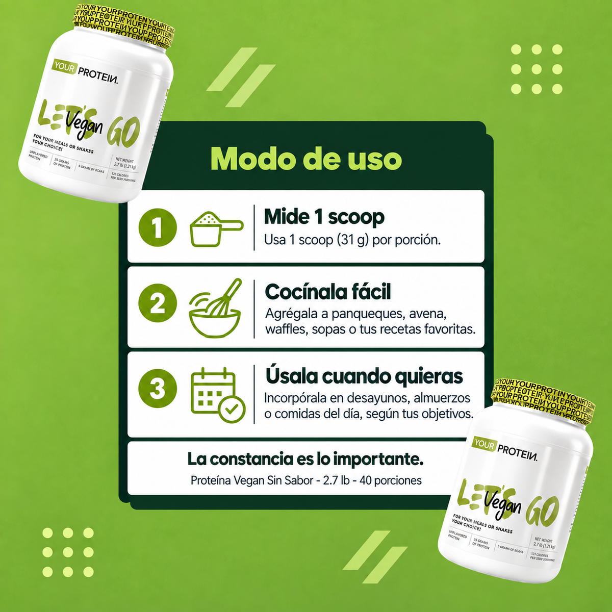 Proteína Vegana Sin Sabor 2.7 lb
