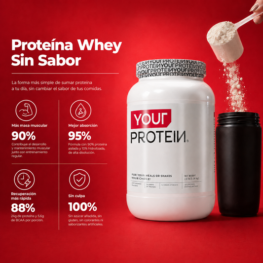 Proteína Whey Sin Sabor 2.8 lb – 40 Servicios