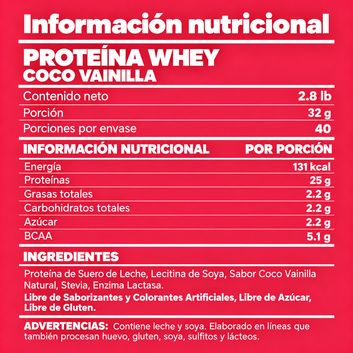 Proteína Whey Sweet Coco Vainilla 2.8 lb
