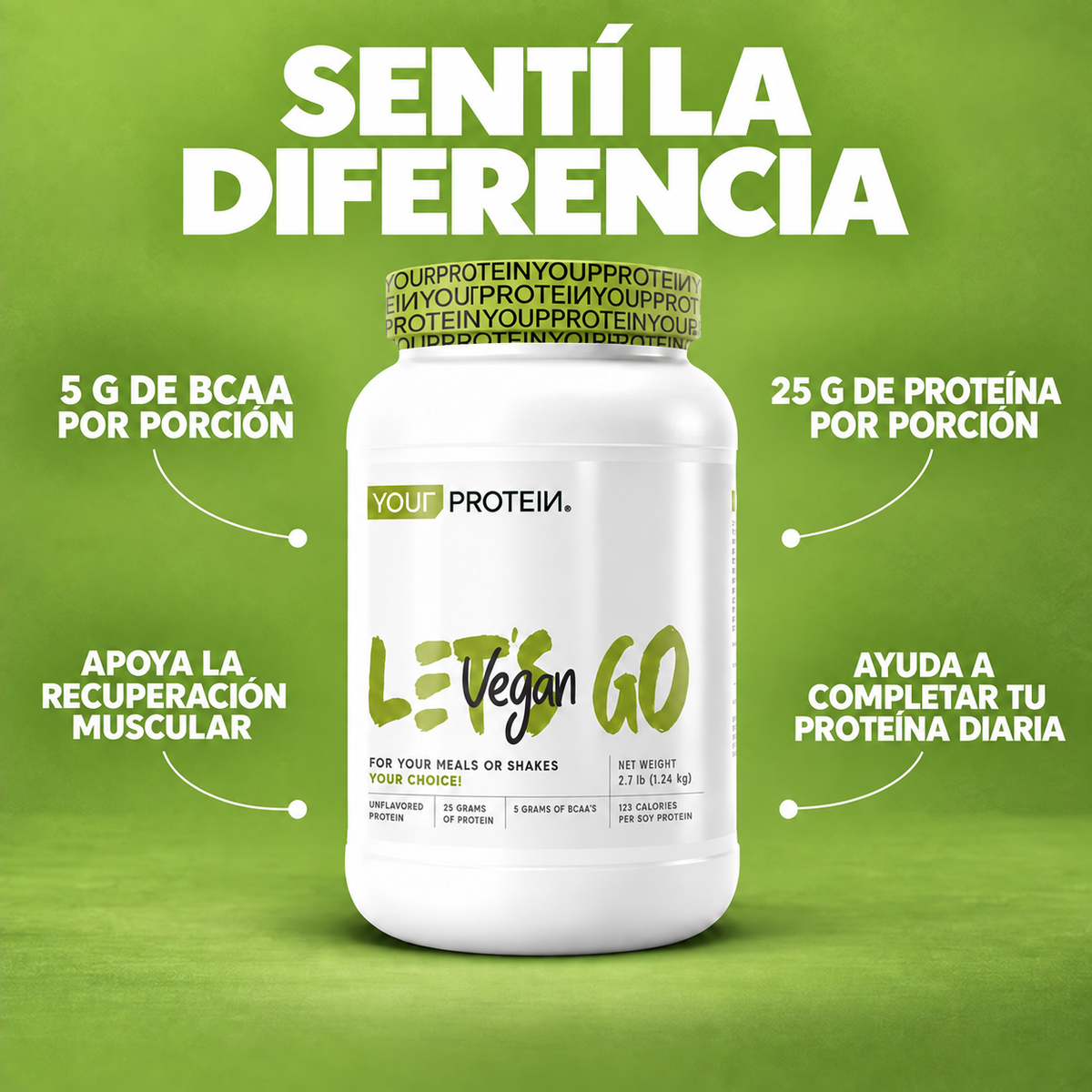 Proteína Vegana Sin Sabor 2.7 lb