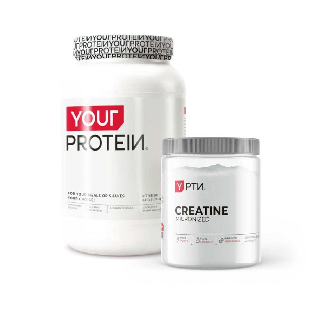 Pack Proteína Whey 2.8lb Sin Sabor + Creatina Monohidrato