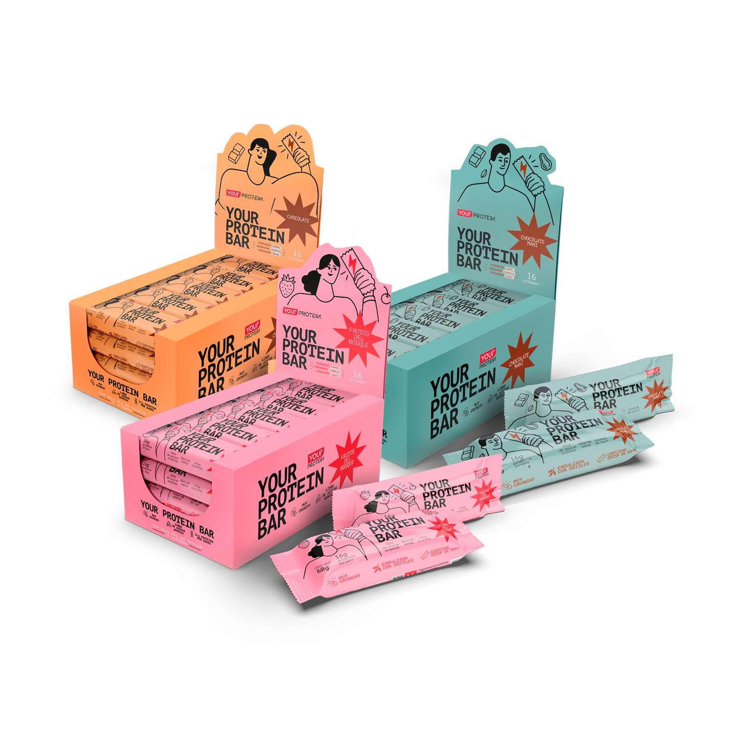 PACK DE 48 BARRITAS DE PROTEINA WHEY (3 DISPLAY)