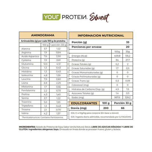 YOUR PROTEIN VEGAN SWEET VAINILLA REFILL
