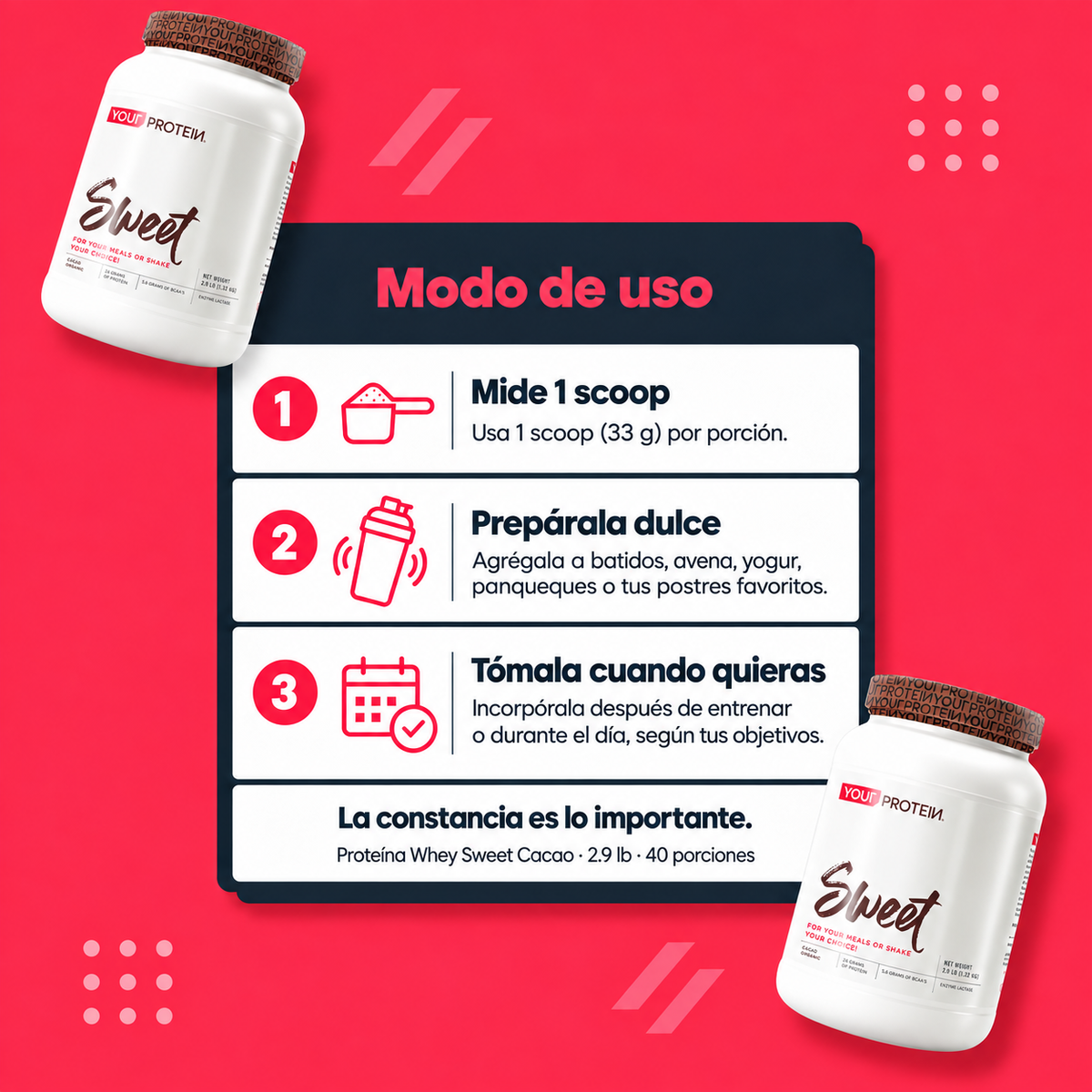 Proteína Whey Sweet Cacao 2.9 lb